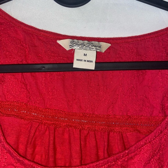 Lucky Brand Bright Red Tank w/ Design - Picture 4 of 4